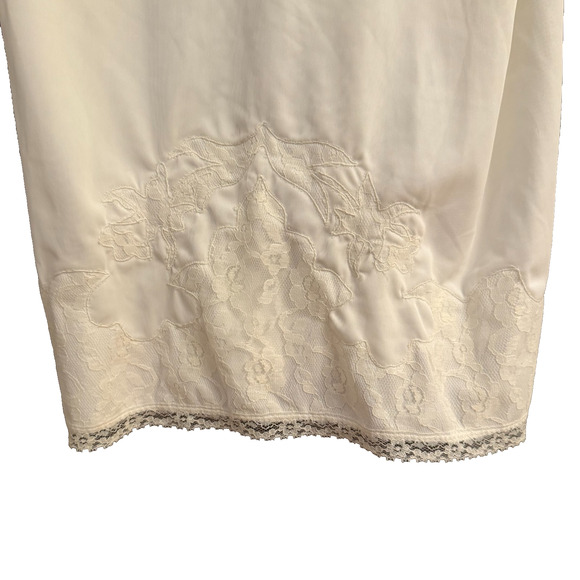 1960s Movie Star Full Slip White Nylon Tricot Lace Trim Size (40 Large) USA Made - Picture 9 of 16